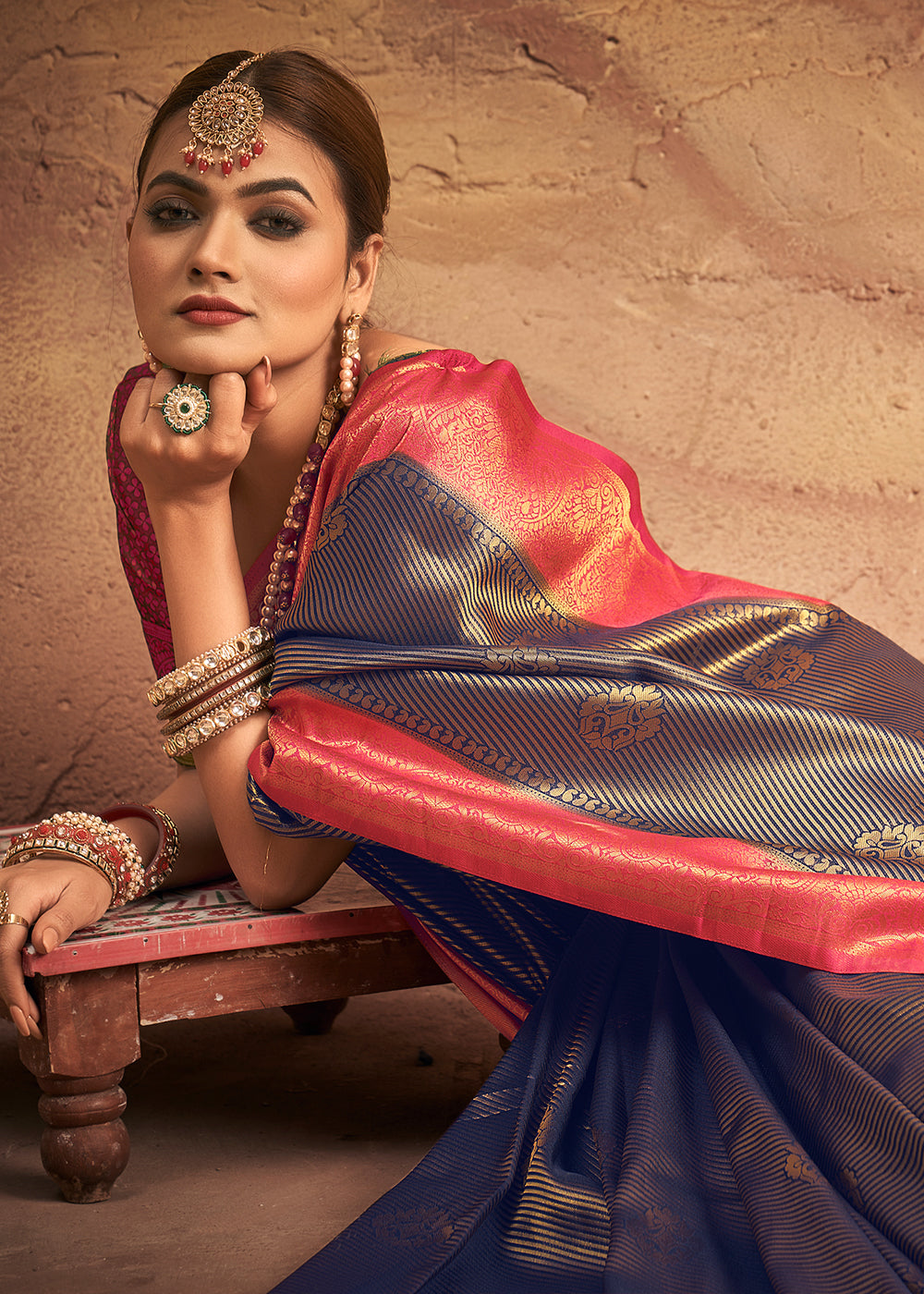 Buy MySilkLove Ship Gray and Red Zari Woven Kanjivaram Silk Saree Online