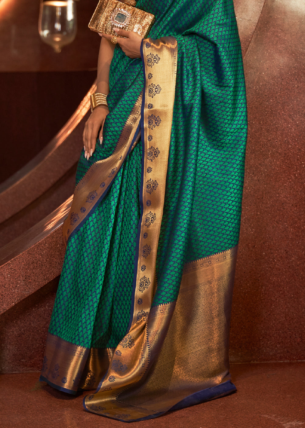 Buy MySilkLove Watercourse Green Woven Banarasi Silk Saree Online