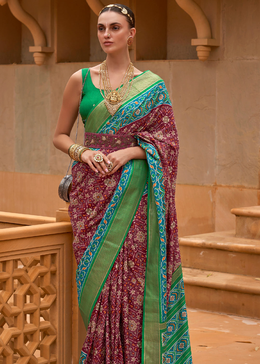 MySilkLove El Salva Brown Woven Patola Silk Saree