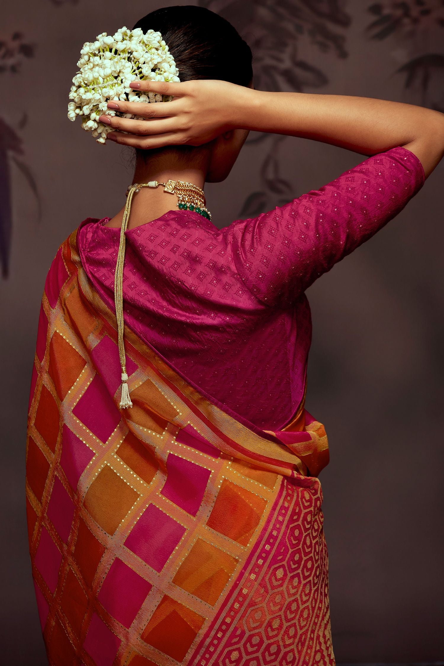 Buy MySilkLove Di Serria Orange Printed Brasso Saree Online