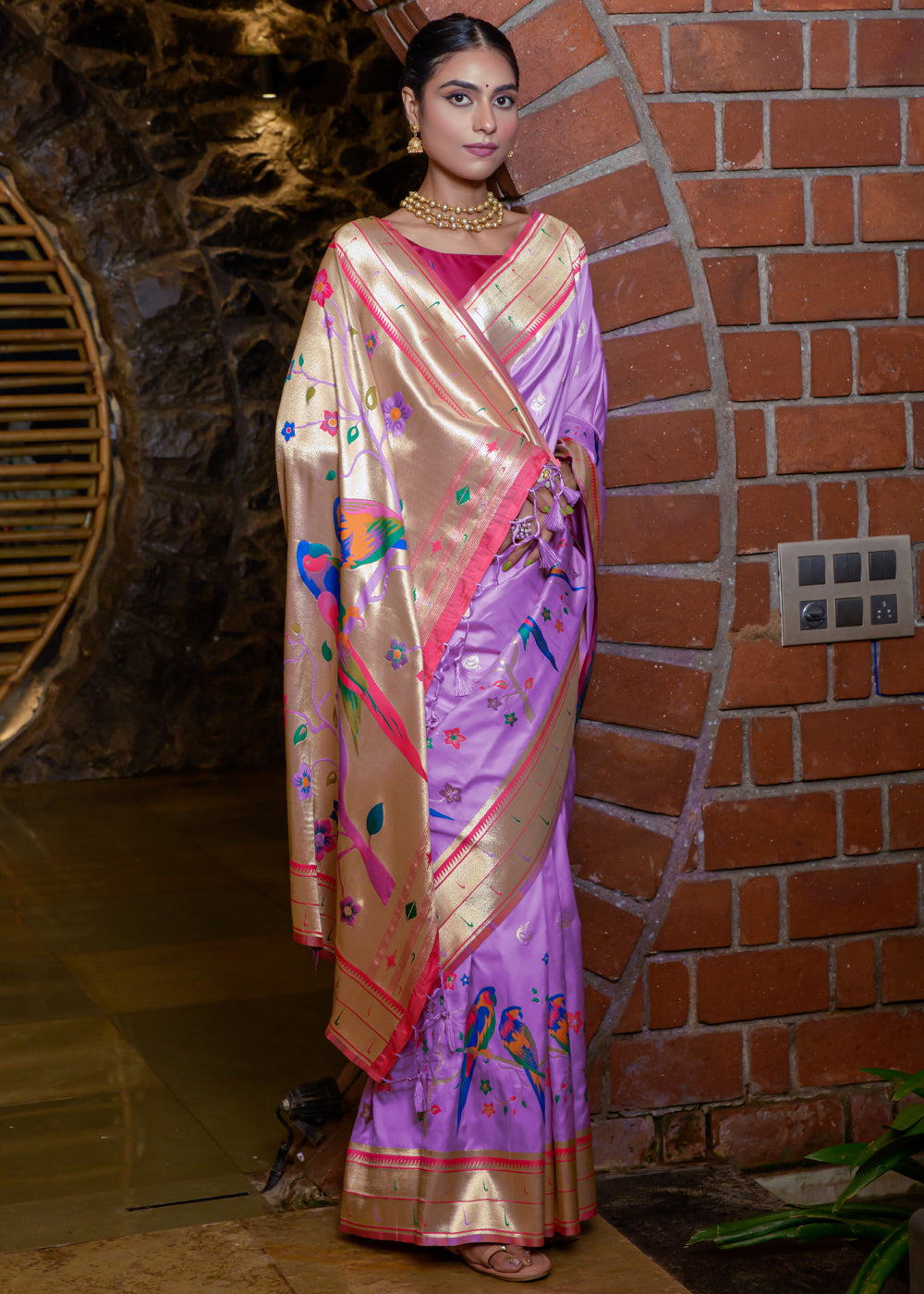 Buy MySilkLove Wisteria Purple Woven Paithani Silk Saree Online