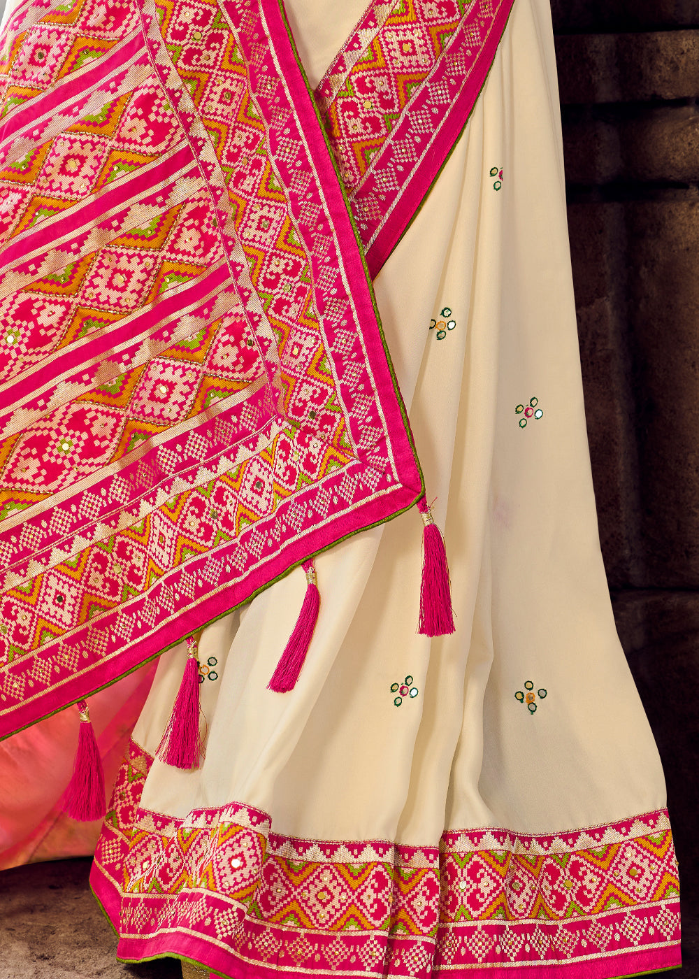 Buy MySilkLove Dairy Cream Banarasi Woven Silk Saree with Designer Blouse Online