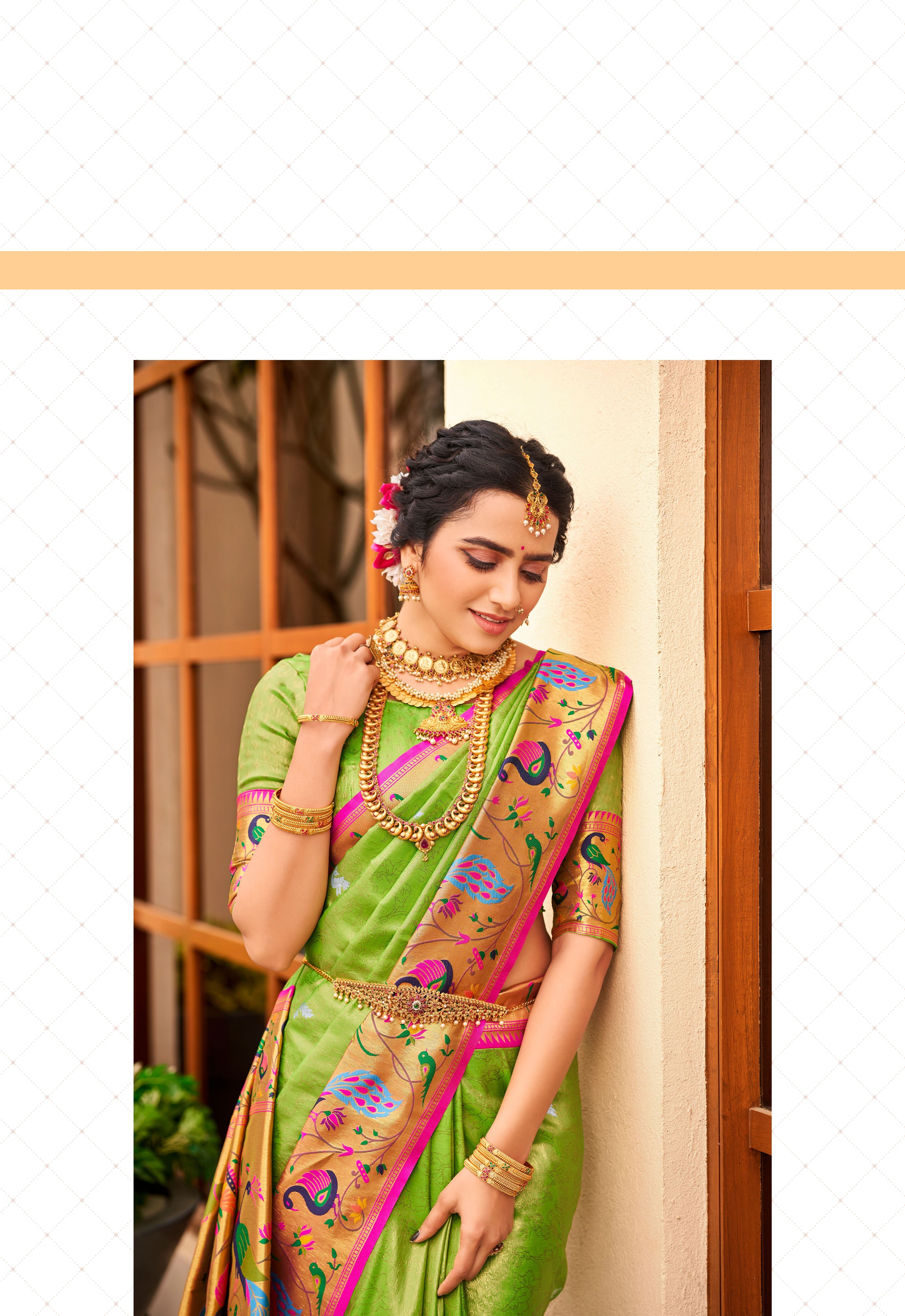 MySilkLove Peridot Green Woven Paithani Silk Saree