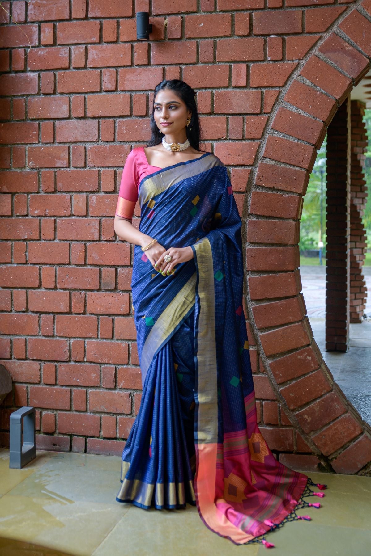 Buy MySilkLove Tropaz Blue Banarasi Raw Silk Saree Online