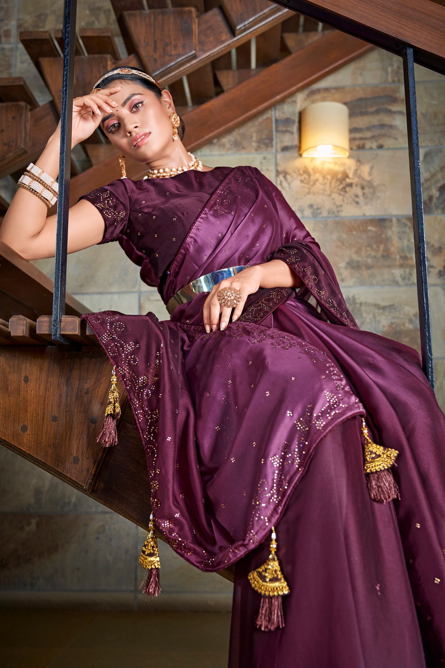 Buy MySilkLove Pixie Purple Designer Saree Online