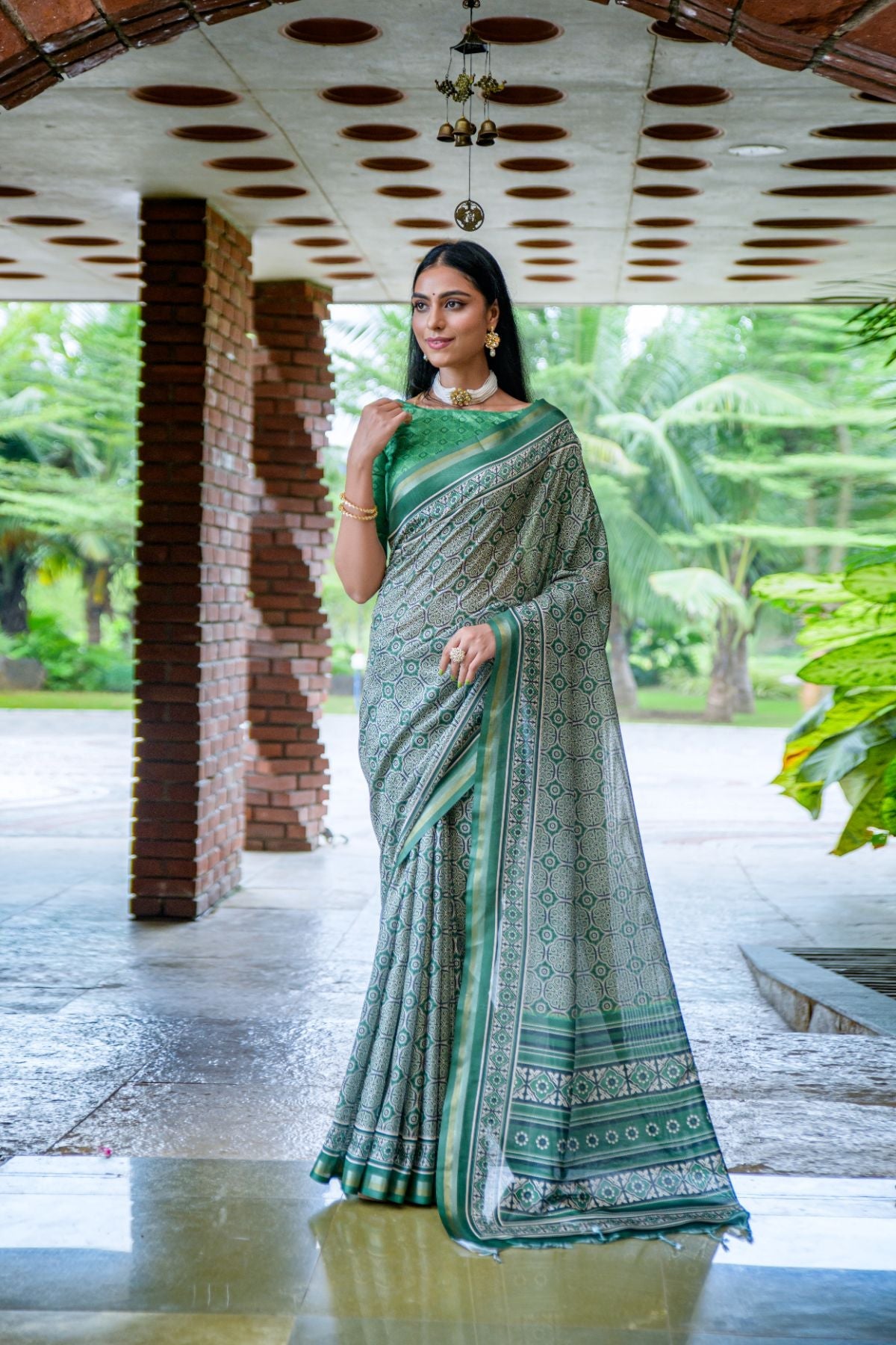 Buy MySilkLove Sea Green Cotton Silk Saree Online