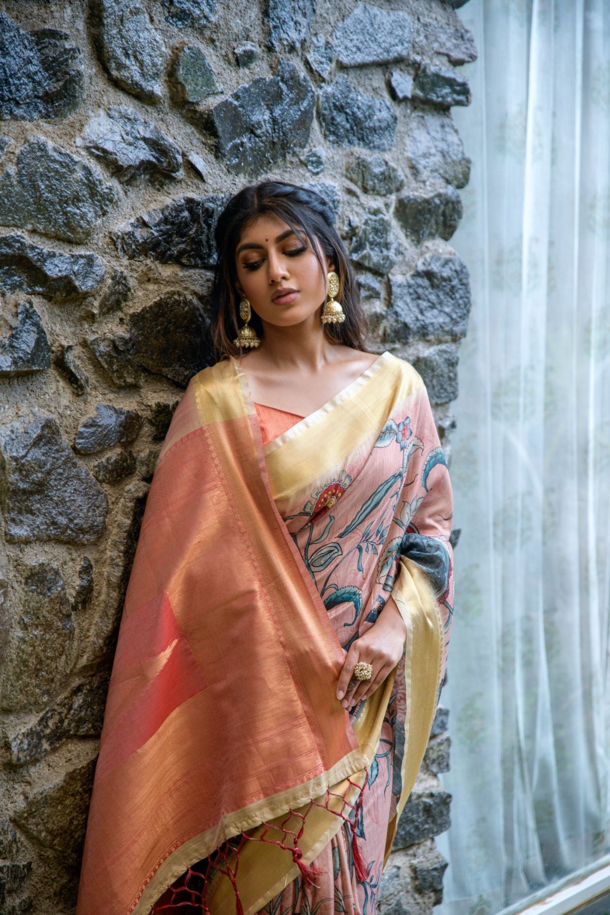 MySilkLove Macaroni Peach Handloom Tussar Silk Saree