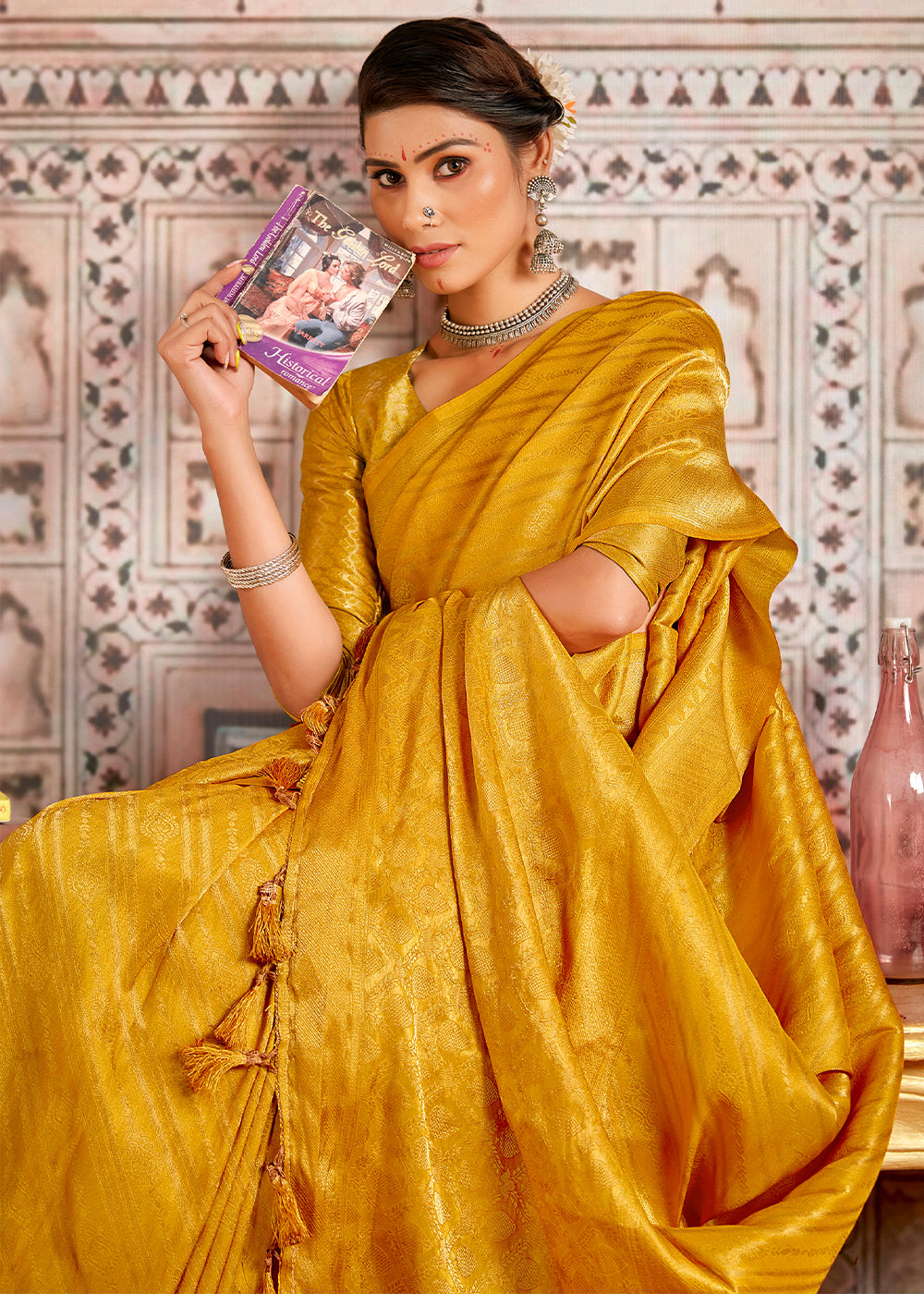 MySilkLove Saffron Yellow South Silk Saree