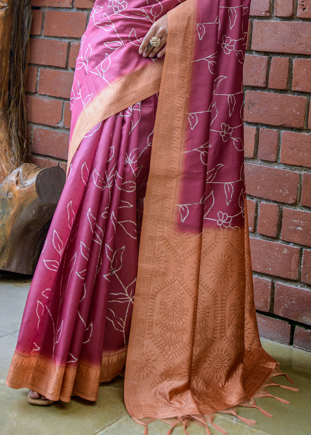 Buy MySilkLove Tapestry Purple Printed Cotton Silk Saree Online