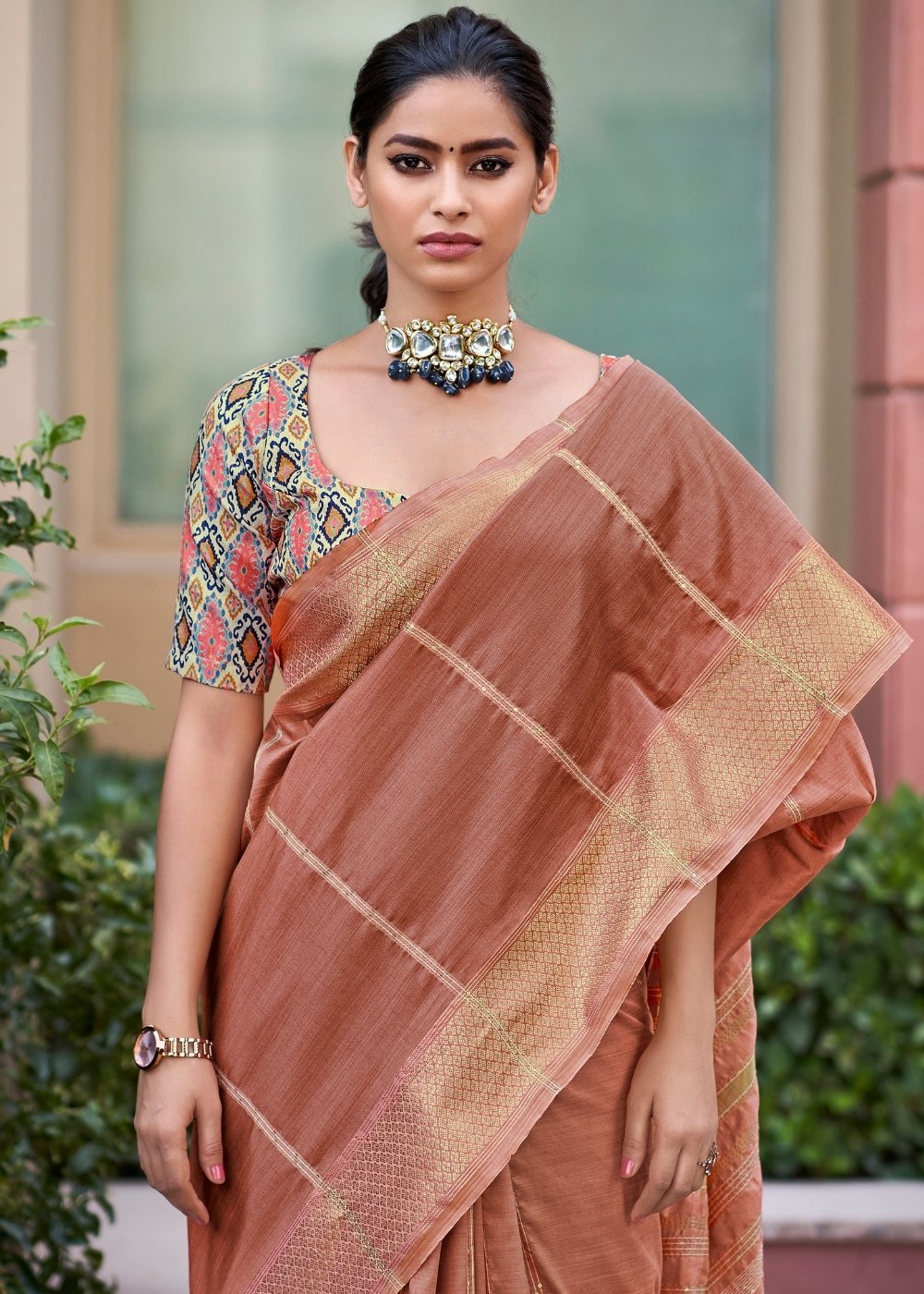 Buy MySilkLove Contessa Pink Zari Woven South Silk Saree Online