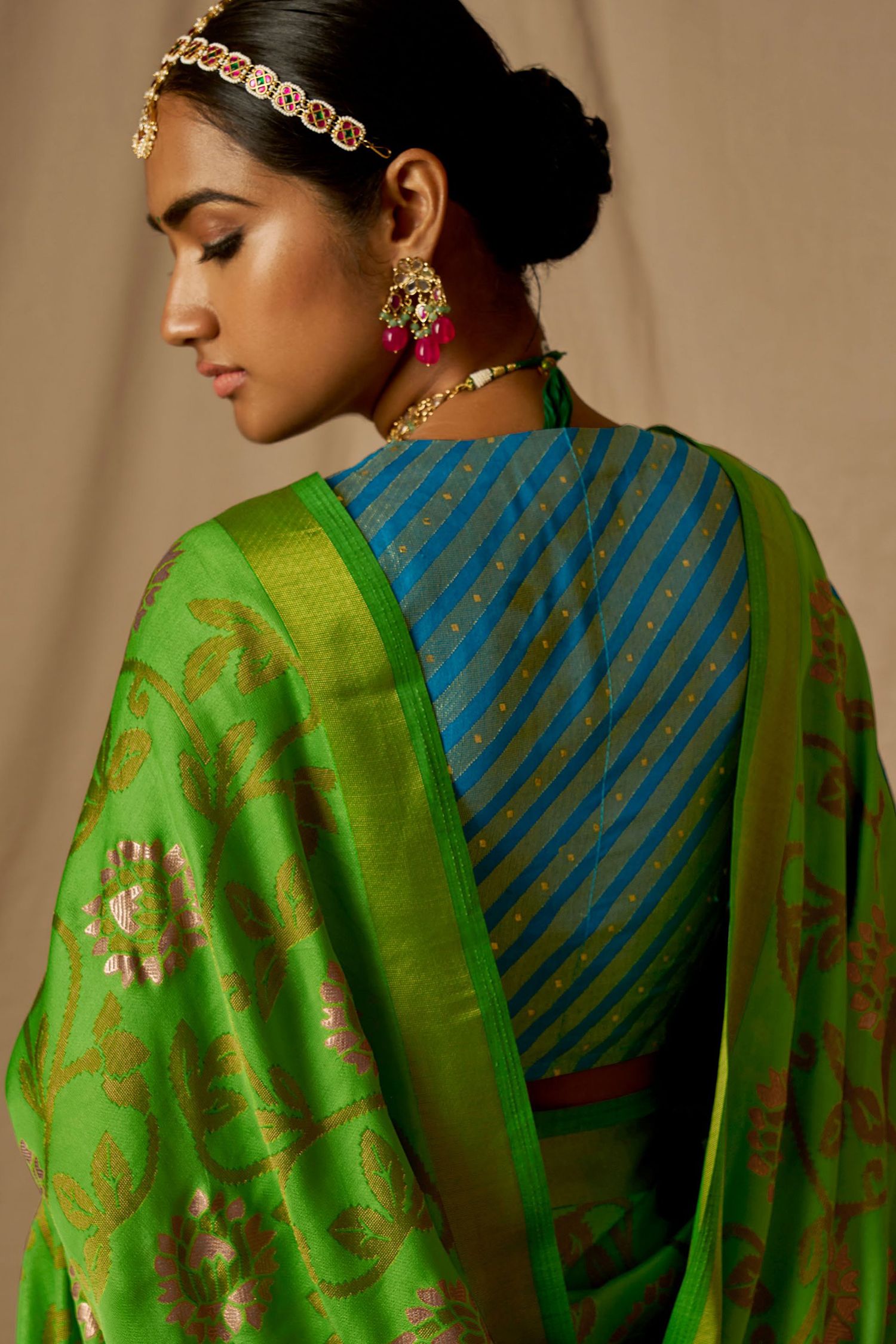 Buy MySilkLove Dark Green Woven Banarasi Silk Saree Online