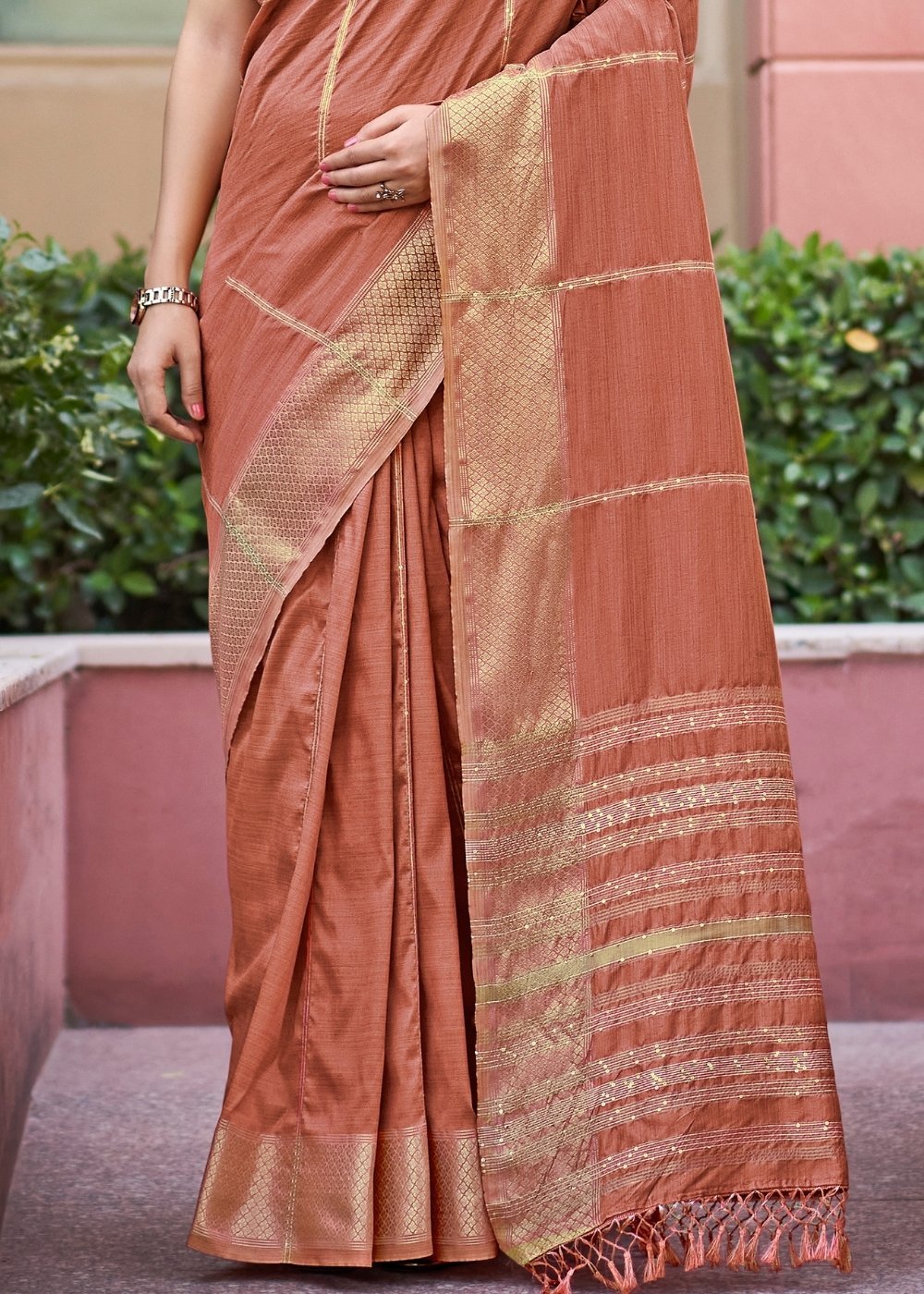 Buy MySilkLove Contessa Pink Zari Woven South Silk Saree Online