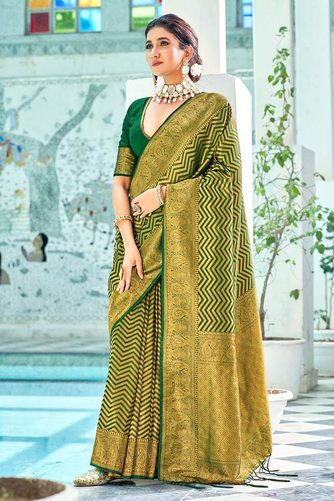 Buy MySilkLove Metallic Sunburst Zari Woven Kanjivaram Saree Online