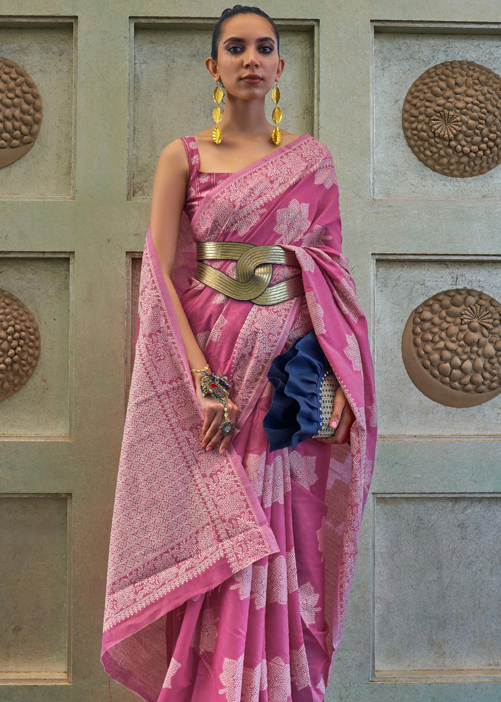 Buy MySilkLove Lily Purple Lucknowi Woven Chikankari Saree Online