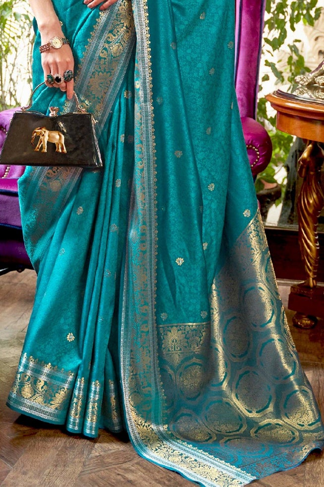 Buy MySilkLove Monte Carlo Zari Woven Kanjivaram Saree Online