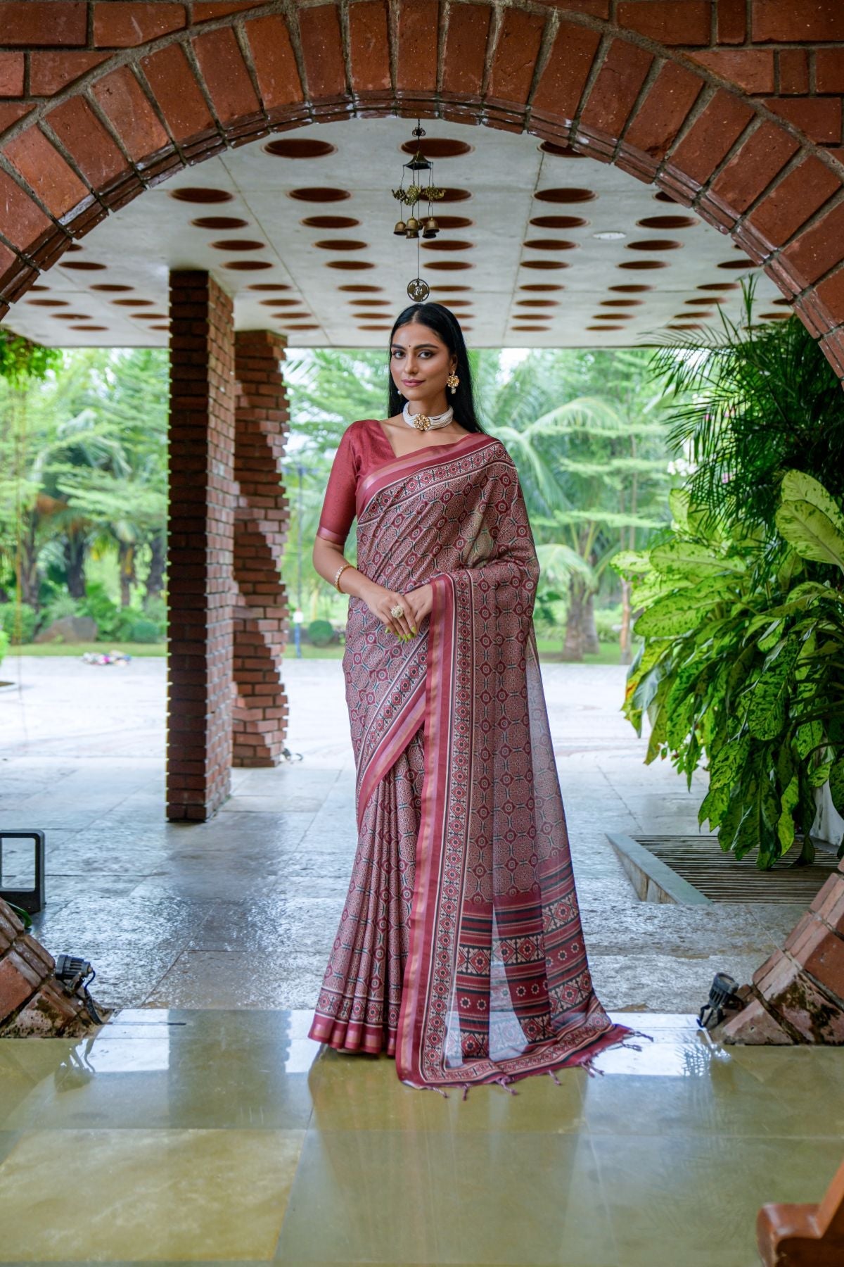 Buy MySilkLove Cedar Chest Maroon Cotton Silk Saree Online