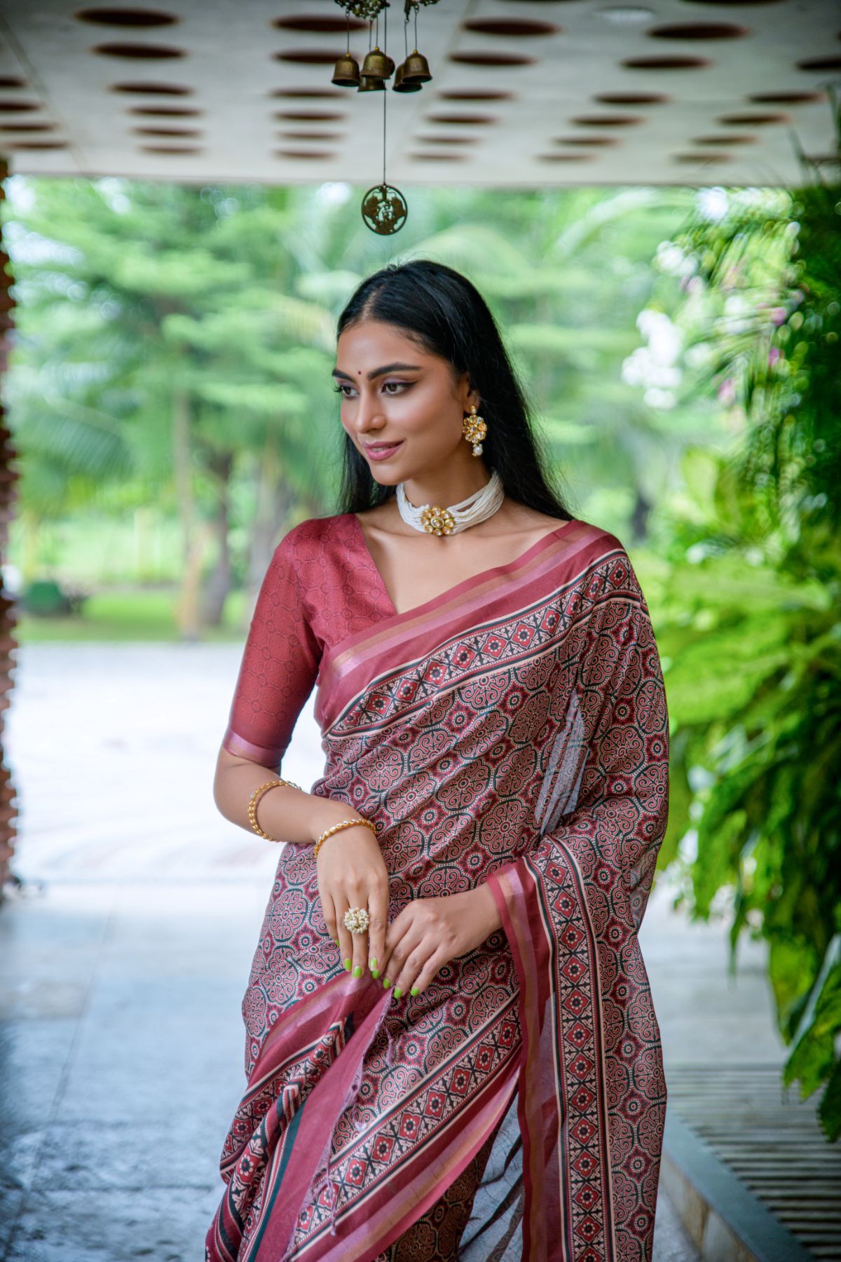 Buy MySilkLove Cedar Chest Maroon Cotton Silk Saree Online