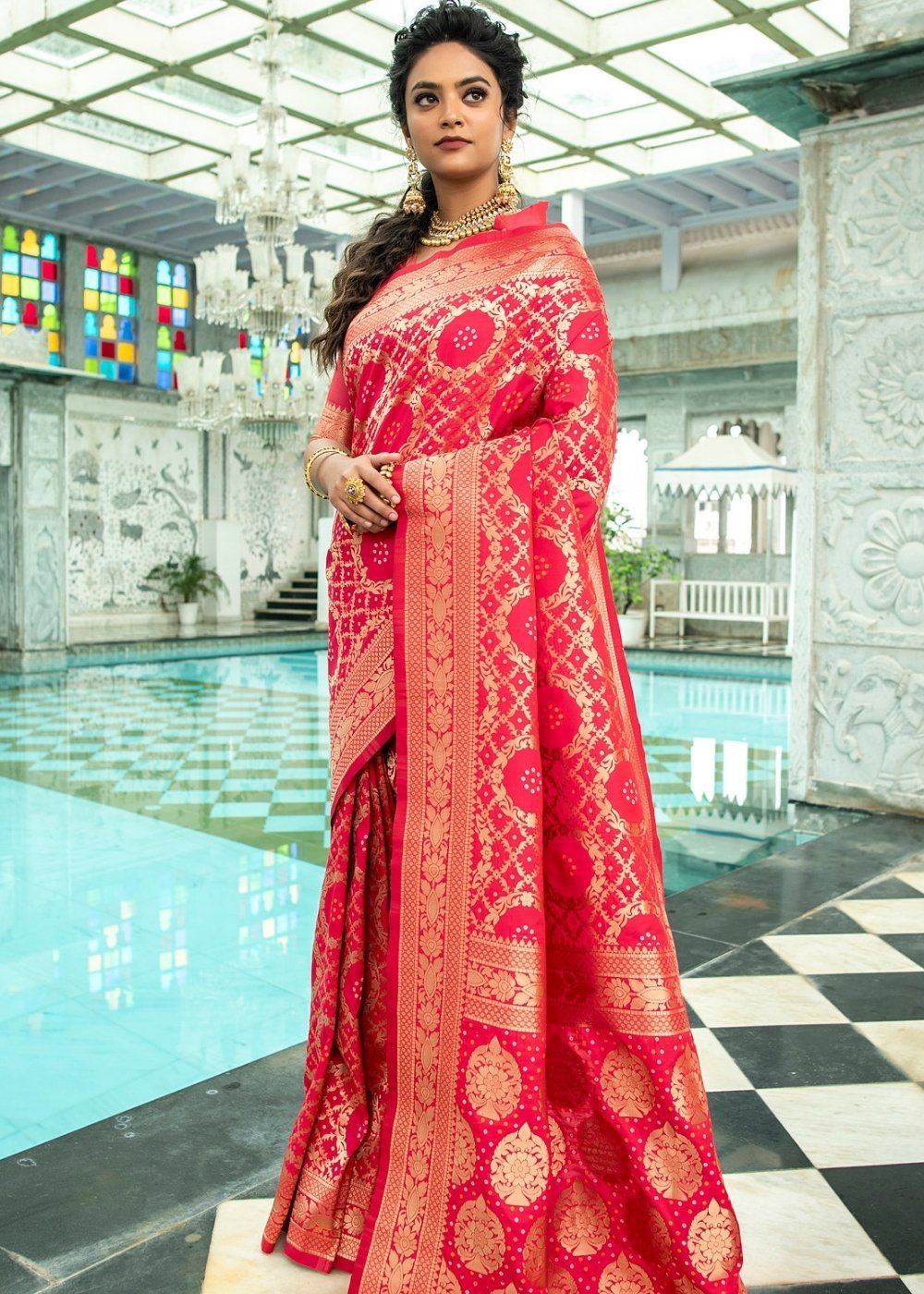 Buy MySilkLove Pearl Pink Banarasi Silk Saree Online