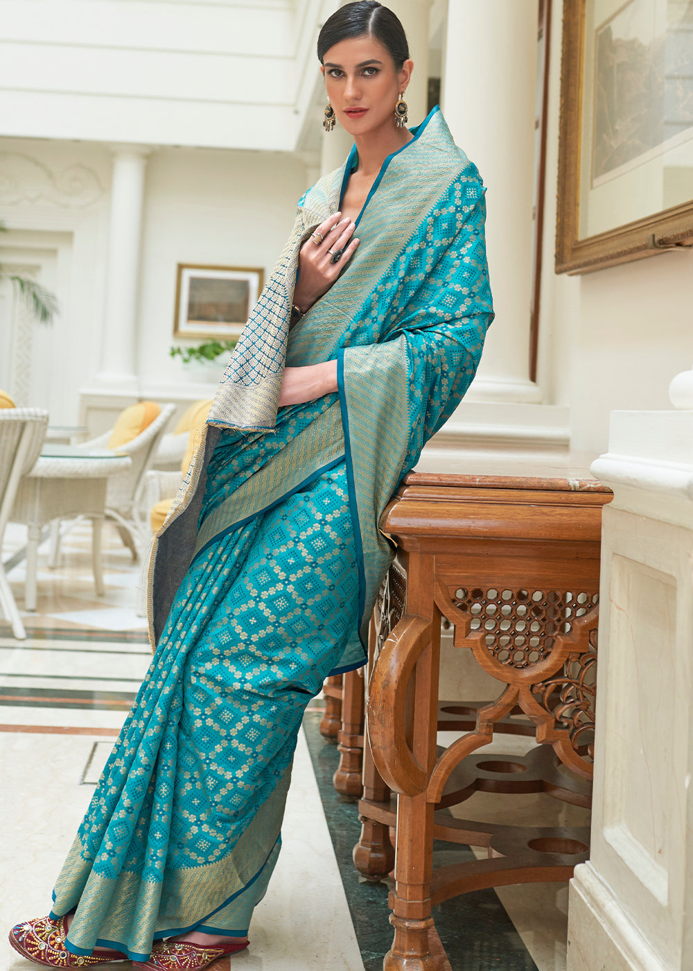 MySilkLove Keppel Blue Woven Handloom Patola Saree