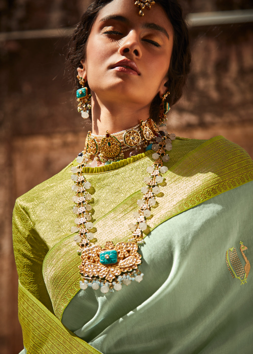 MySilkLove Rainee Green Zari Woven Designer Banarasi Saree