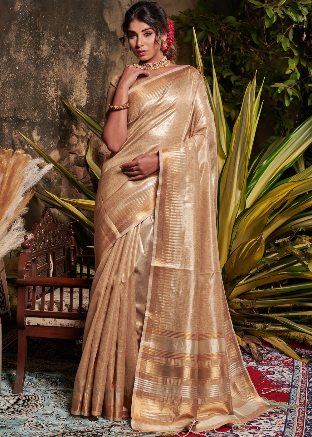 Buy MySilkLove Harvest Golden Woven Tussar Silk Saree Online