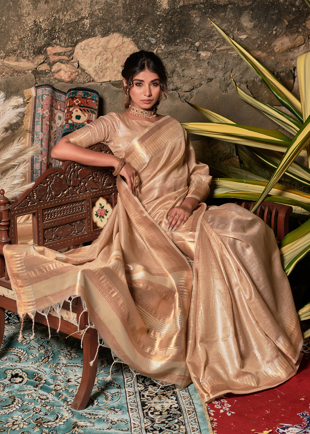 Buy MySilkLove Harvest Golden Woven Tussar Silk Saree Online