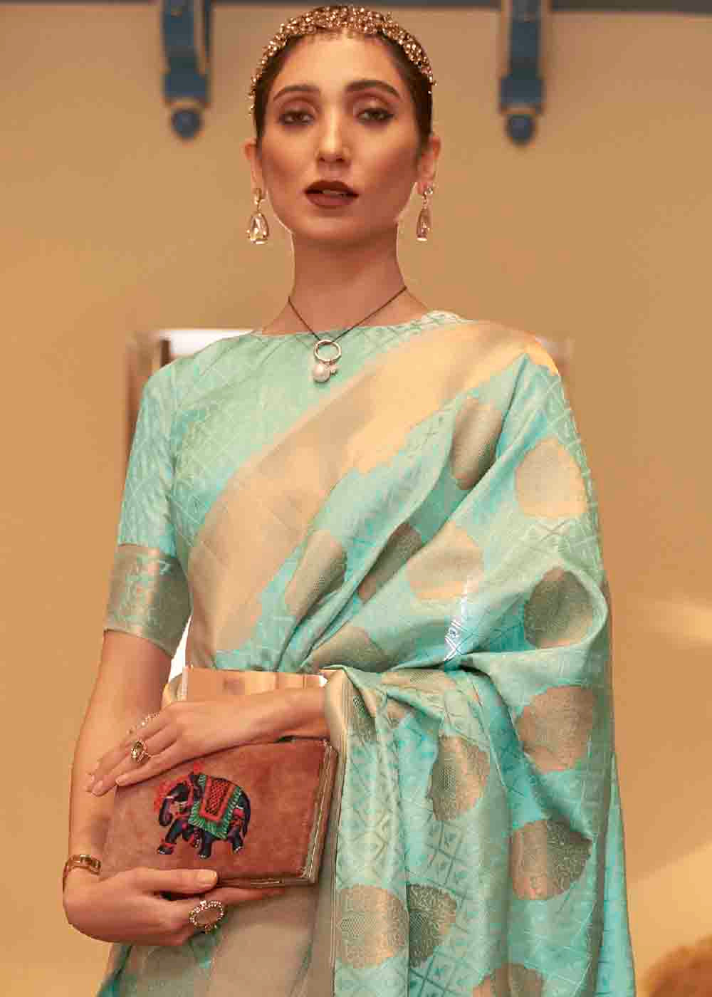 MySilkLove Summer Green Banarasi Silk Handloom Saree