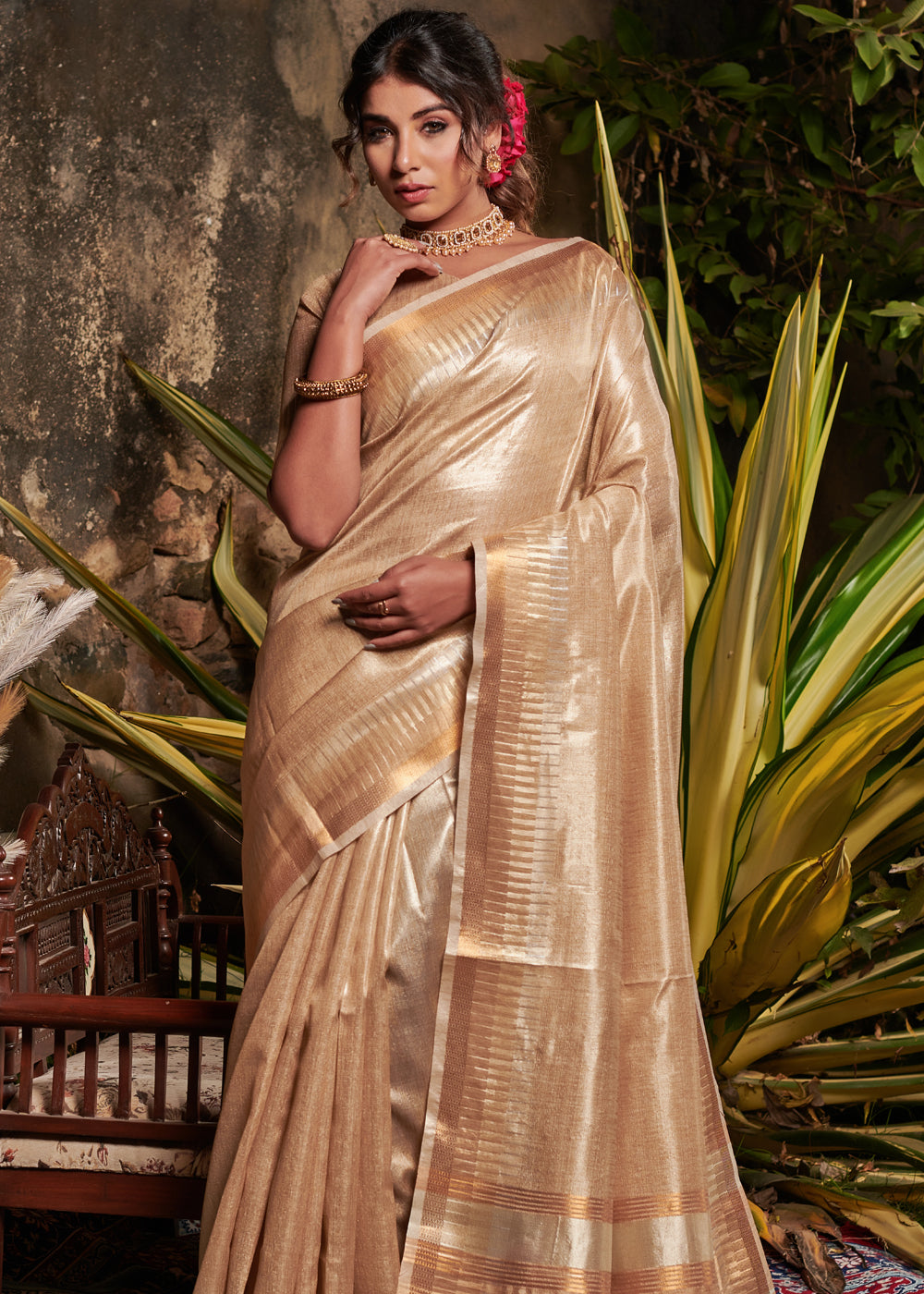 Buy MySilkLove Harvest Golden Woven Tussar Silk Saree Online