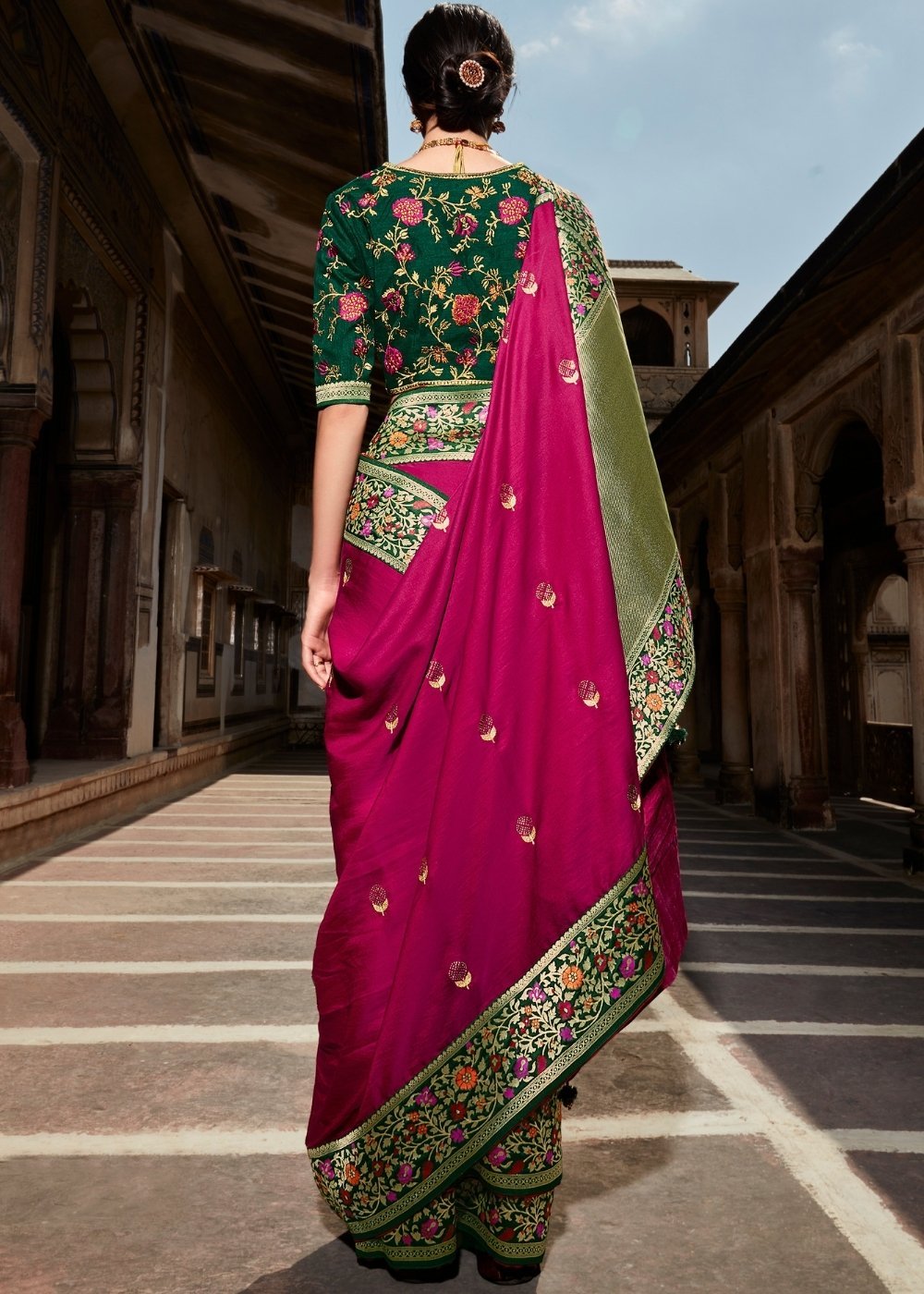 Buy MySilkLove Brick Pink  Zari Woven Banarasi Silk Saree Online