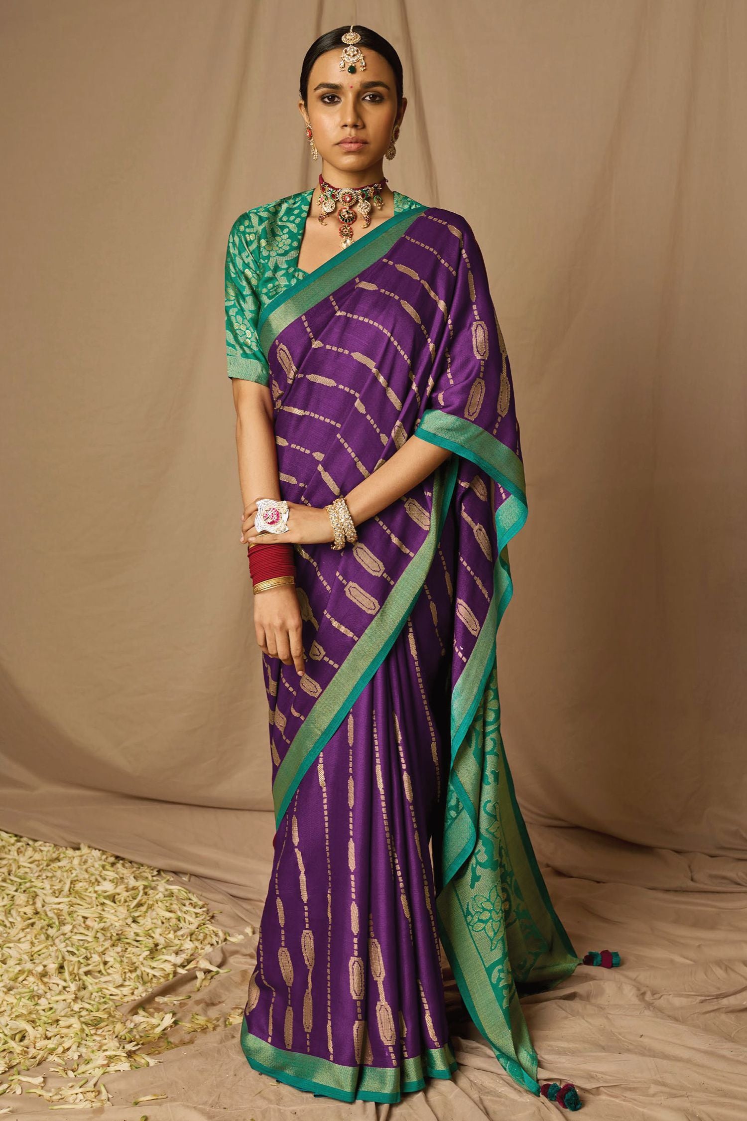 Buy MySilkLove Seance Purple Woven Banarasi Silk Saree Online