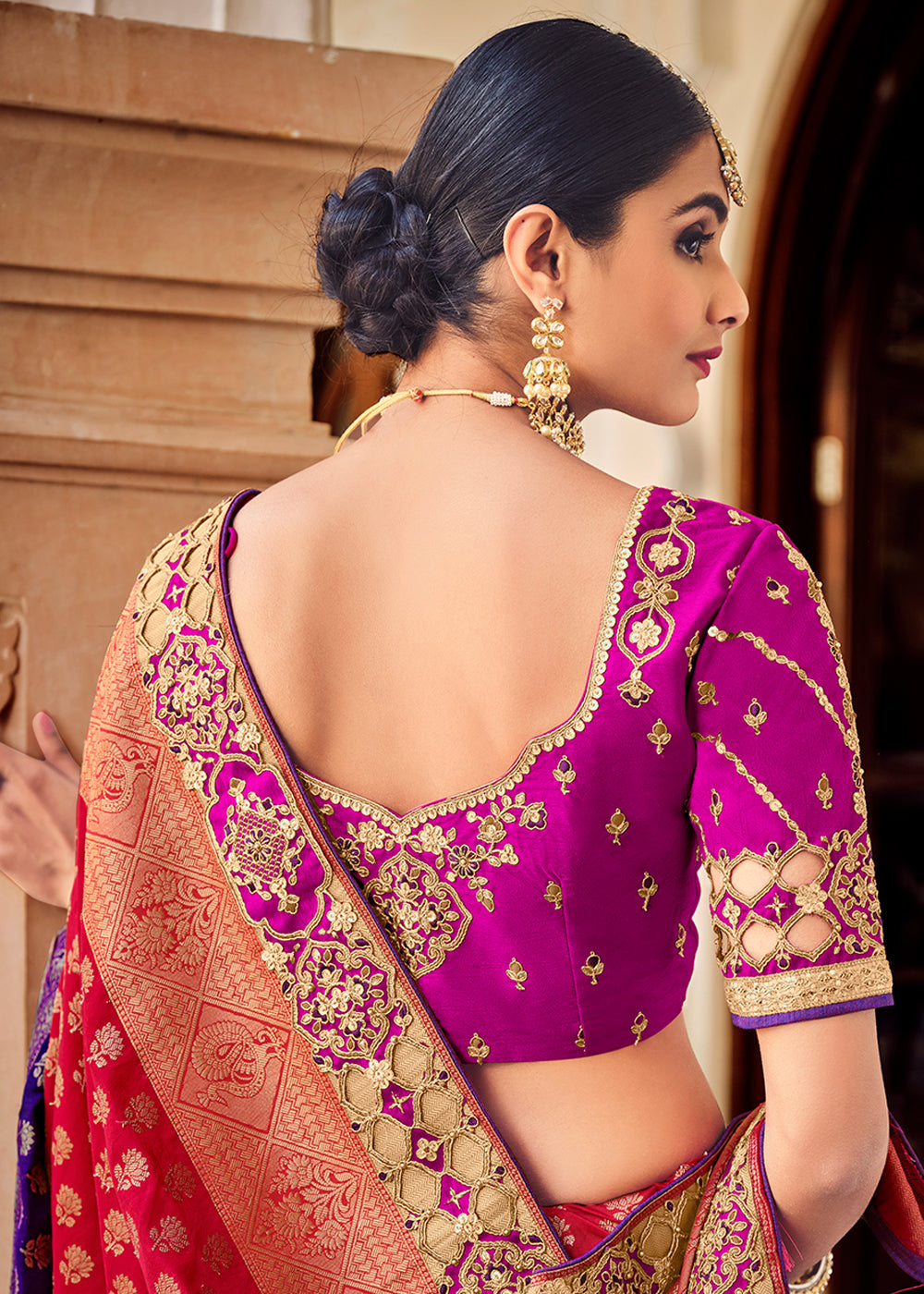 Buy MySilkLove Tall Multicolored Zari Woven Designer Banarasi Saree Online