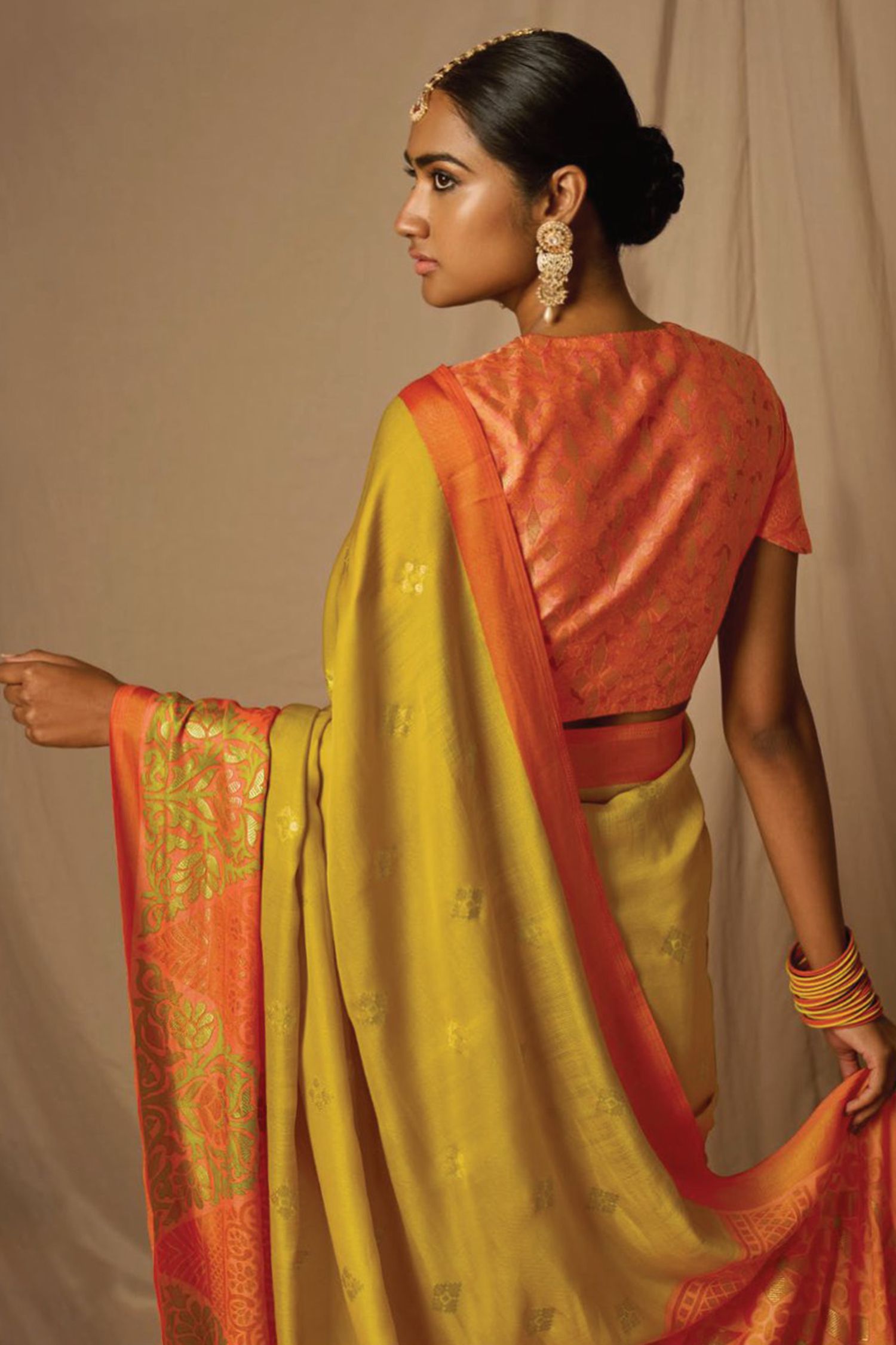 MySilkLove Anzac Yellow Woven Banarasi Silk Saree