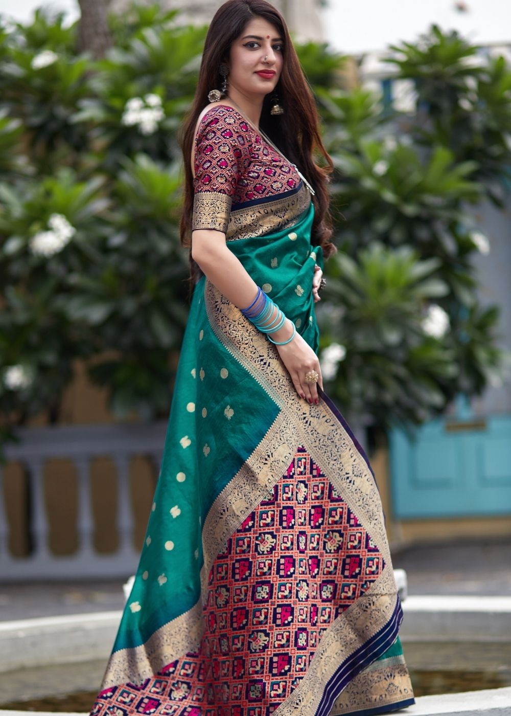 Buy MySilkLove Faded Jade Green Zari Woven Banarasi Saree Online